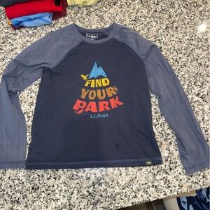 L.L. Bean Blue Graphic Long Sleeve Shirt